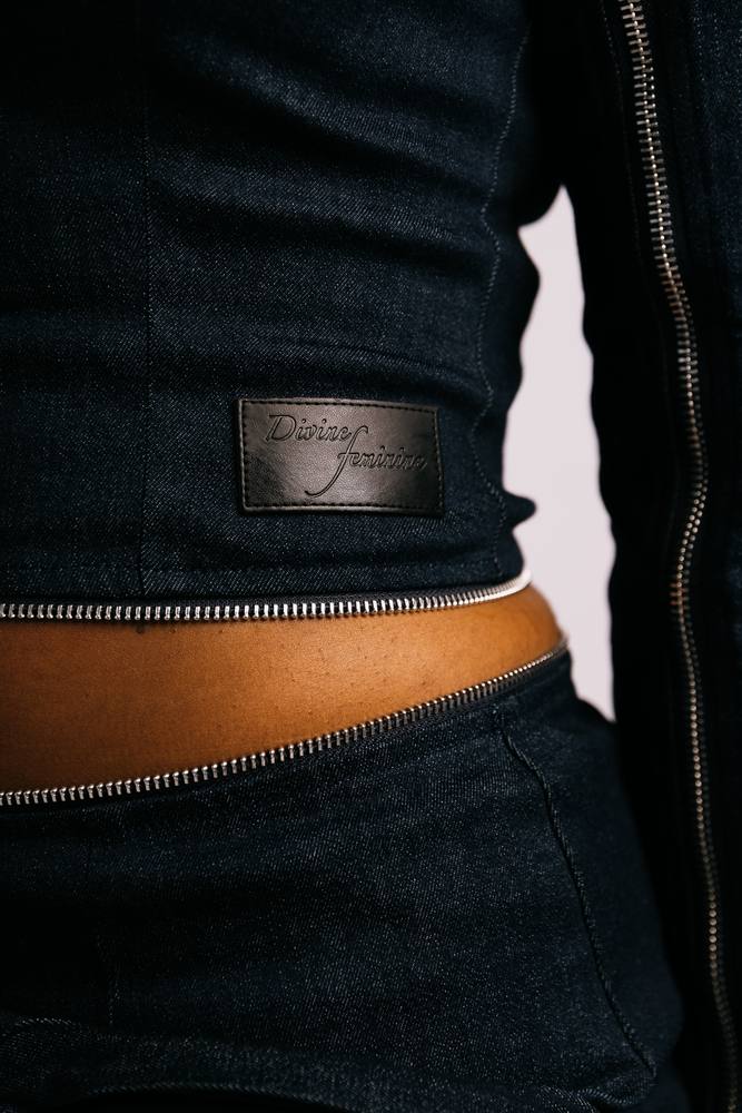 divine feminine embossed label